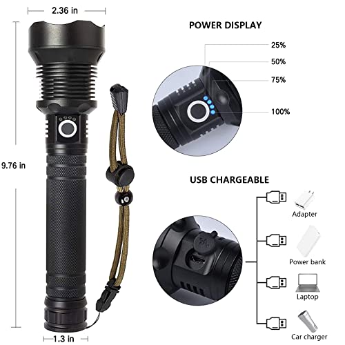 Lylting Rechargeable LED Flashlight 99,000 Lumens Waterproof Handheld Torch