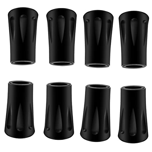 8-Piece Trekking Pole Tips - Durable Rubber Feet for Hiking
