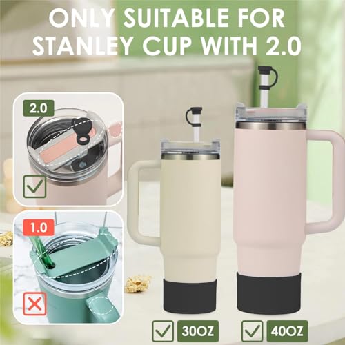 Silicone Spill-Proof Stopper and Boot Set for Tumblers - Black
