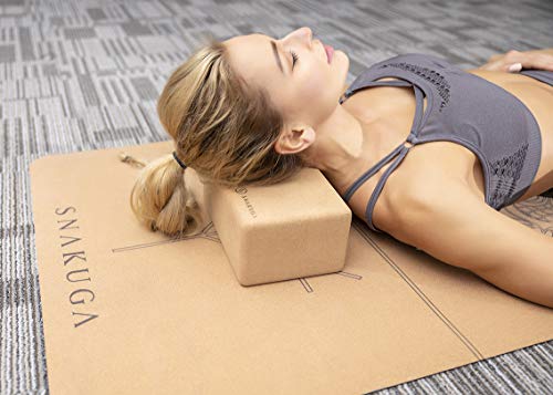 Cork Yoga Block 2 Pack - Non-Slip 9"x6"x4" for Pilates & Fitness