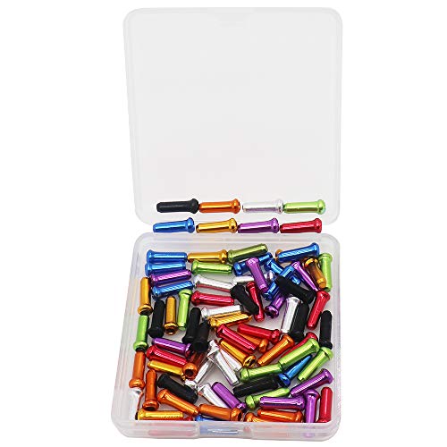 80 Pcs Alloy Cable End Caps for Bike Brake & Shifter - 8 Colors