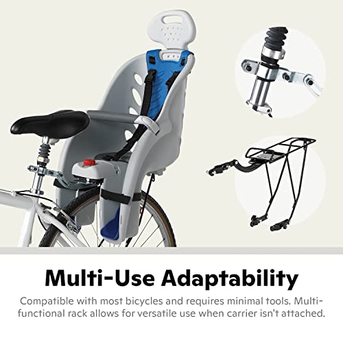 Deluxe Child Bike Carrier - Rear-Mounted Bike Seat for Kids