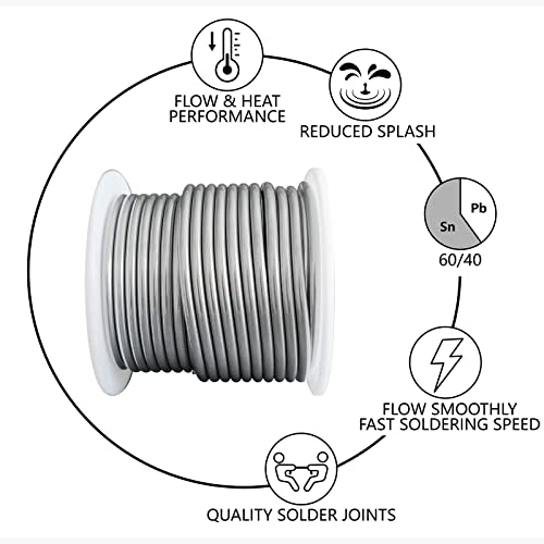 60/40 Solder for Stained Glass, 1/8"(3mm) Dia, 1 lb Spool, Supplied by ANOSON