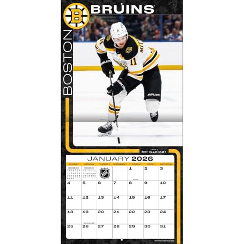 Boston Bruins 2026 Wall Calendar - 12x12 Monthly Schedule
