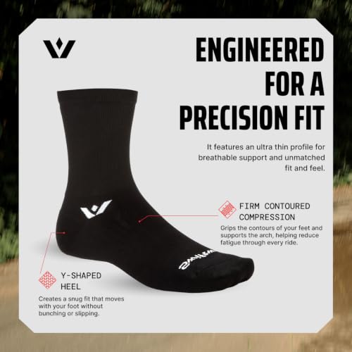 Swiftwick ASPIRE Mid-Crew Socks for Running & Cycling Men & Women, Medium White Circuit