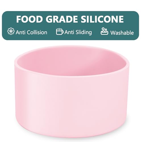 Silicone Water Bottle Boots - 2 Pcs Pink, 3 Inch Diameter