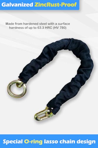 Heavy-Duty 2.6ft x 1/2in Security Chain with Nylon Sheath for Motorcycles, Trailers & Gates – Hardened Mn Steel