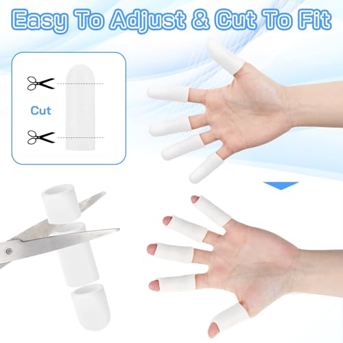 Silicone Finger Protectors - 30 Pcs Reusable Gel Finger Cots - White