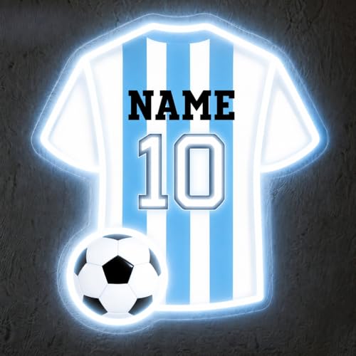 Custom Soccer Jersey Neon Sign - Personalized LED Wall Decor
