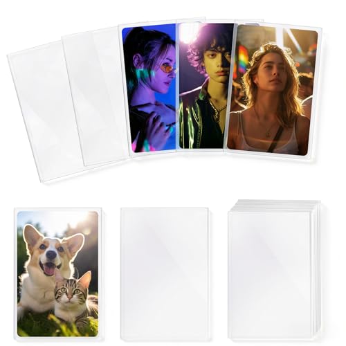 Kpop Photocard Sleeves Holder - 400 Pcs, 58x89mm, Transparent Style