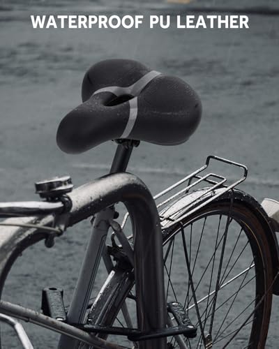 Comfort Bike Seat Cushion - Memory Foam Padded Saddle - Gray-L