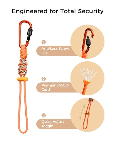 Bensivo Carabiner Clip 2 Pack with Screw Lock – Purple Paracord Lanyard Hardware