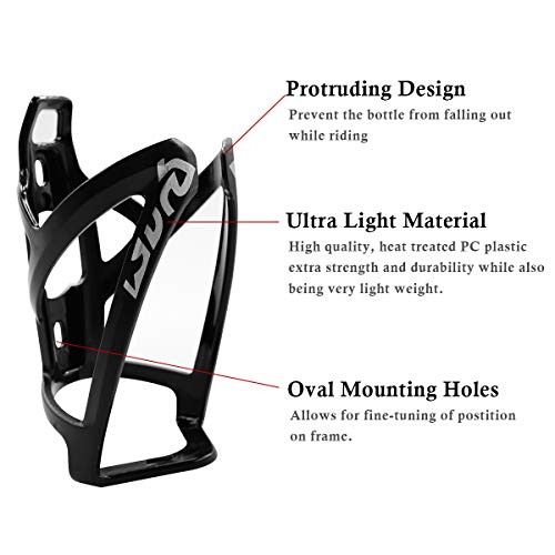 2-Pack Lightweight Bike Water Bottle Cage - Black