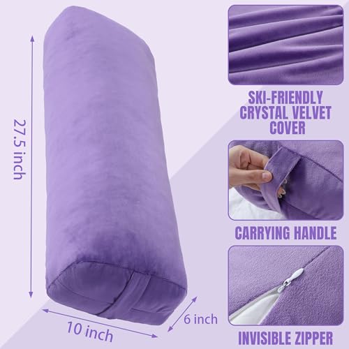 Yoga Bolster Pillow for Meditation - Rectangular Cushion, Purple