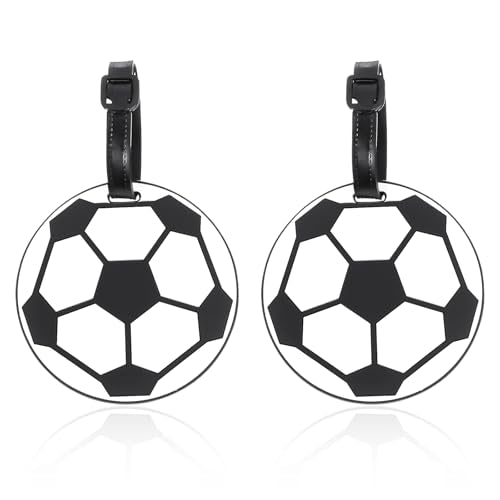Soccer Ball Luggage Tags - 2-Pack PVC Travel Identifiers