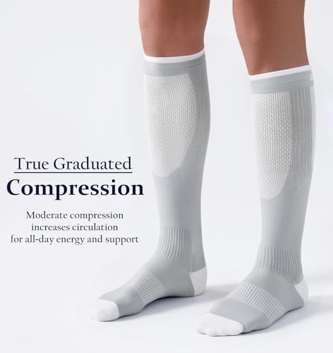 Compression Socks for Men & Women - 15-20mmHg Knee High - Small-Medium / 3 Pair Mix