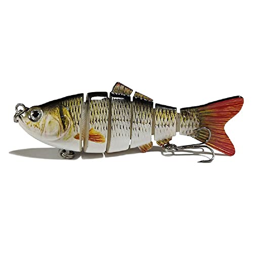 6-Section Swimbait Fishing Lure - 10cm Hard Bait with Treble Hooks