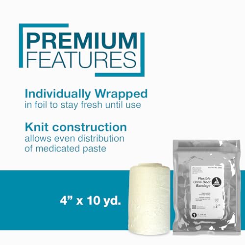 Dynarex Dürma+ Unna Boot Bandage with Zinc Oxide, 4 inch x 10 yards, Box of 1 Roll