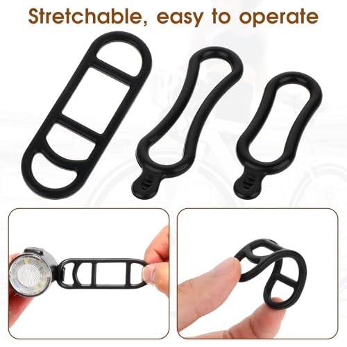 10-Pack Bicycle Light Silicone Straps - Durable Rubber Mounts