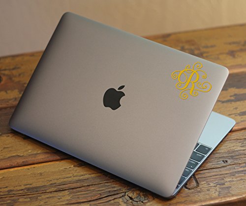 Gold Monogram Die Cut Decal Sticker - Letter R
