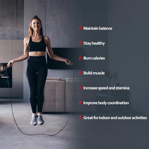 Adjustable Speed Jump Rope with Ball Bearings - Tangle-Free Fitness