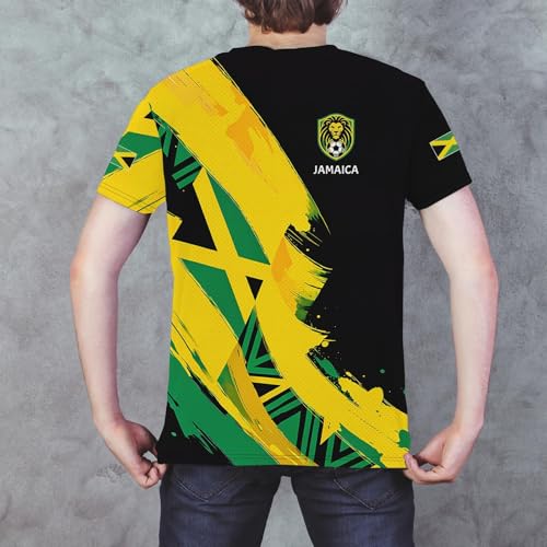 BJU Men’s & Women’s Jamaica Yellow Soccer Jersey Large National Sports Football Top