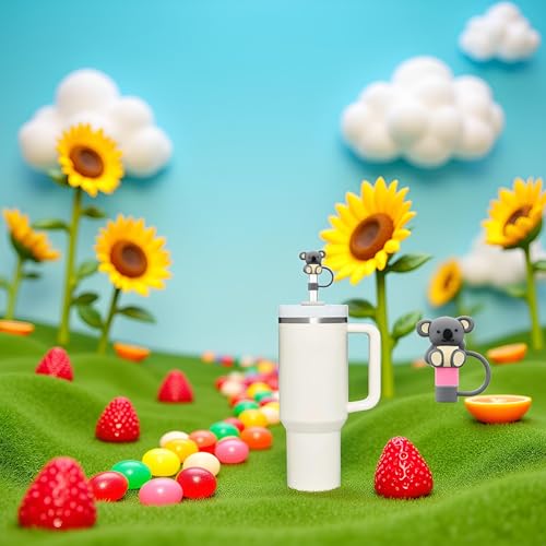 Cute Koala Silicone Straw Cover for 10mm Reusable Straws