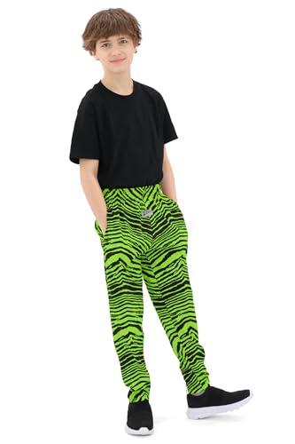 Z88 The Original Unisex Youth Pants - Black/Neon Green Zebra