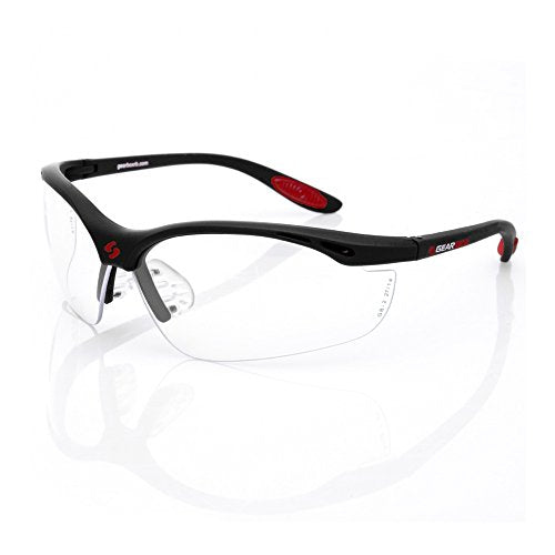 Racquetball Eye Protection with Hard Case - Black Frame/Clear Lens