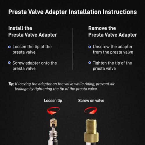 Brass Presta to Schrader Valve Adapter for Bike Tires - 4 Pack