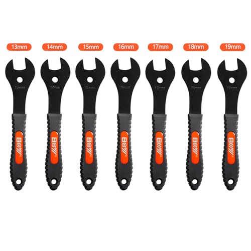 7-Piece Bicycle Cone Wrench Set (13-19mm) - Bike Hub & Wheel Axle Tools