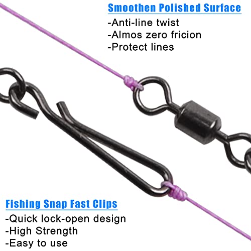 Fishing Swivels Snaps - High Strength Clips, 10#-50pcs