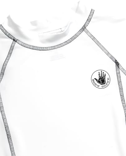 Boys Long Sleeve Rash Guard Swim Shirt UPF 50+ Sun Protection - Size 14 White