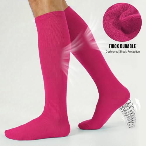 Knee-High Baseball Softball Socks & Belt Combo Set - Medium Hot Pink