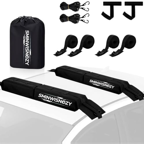 Universal Roof Rack Pads with Tie-Down Straps & Storage Bag