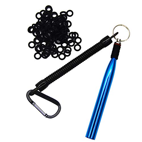 Wacky Rig Tool with 300 Black O-Rings - Fishing Kit for Soft Baits