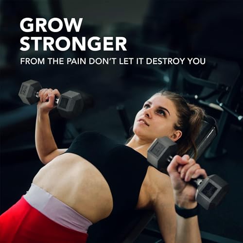 Yes4All 25 lbs Rubber-Coated Hex Dumbbell with Anti-Slip Grip — Durable Cast Iron Core