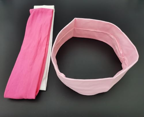 3 Pack Elastic Sport Headbands for Women - Non-Slip Yoga Hair Bands - White+Pink+Rose Red