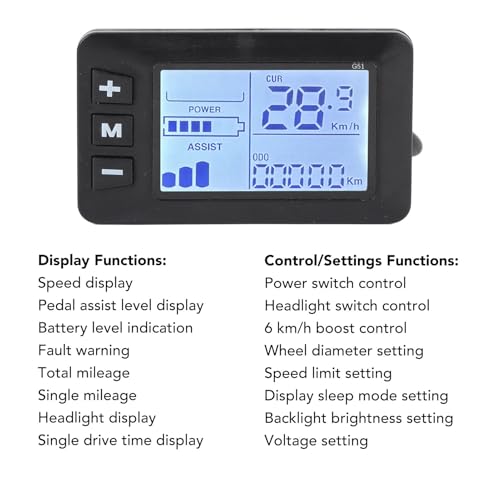 Electric Bicycle LCD Display Control Panel - Wireless Speedometer & Odometer