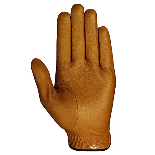 Men's Golf Glove - Premium Leather Tan - Medium-Large - Left Hand