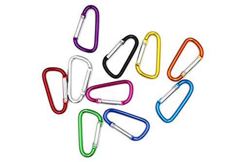 30pc D-Shaped Aluminum Alloy Carabiner Clips for Camping & Hiking