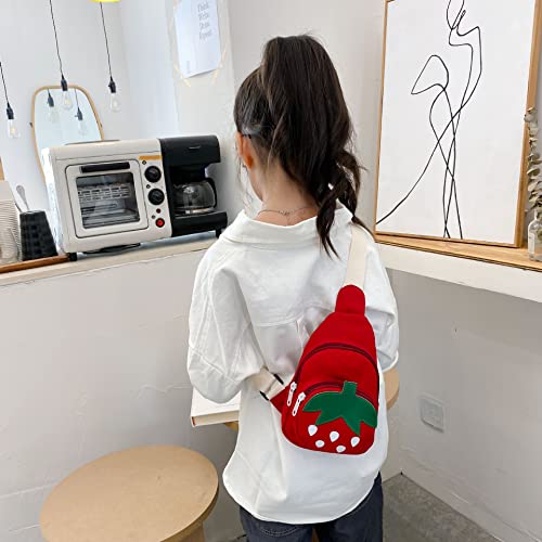 Mini Sling Backpack for Girls - Red Strawberry Design