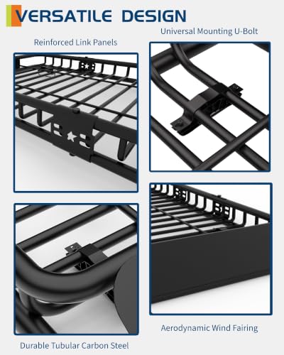 Universal Roof Rack Basket - 51'' x 36'' Heavy Duty Cargo Carrier - Classical