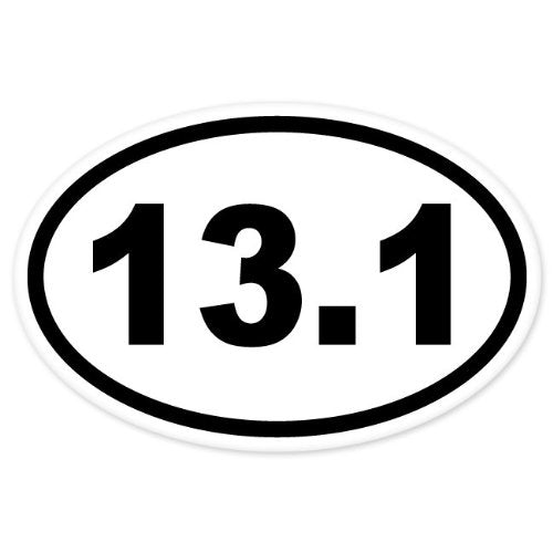 13.1 Oval Half Marathon Vinyl Sticker - 5" x 3"
