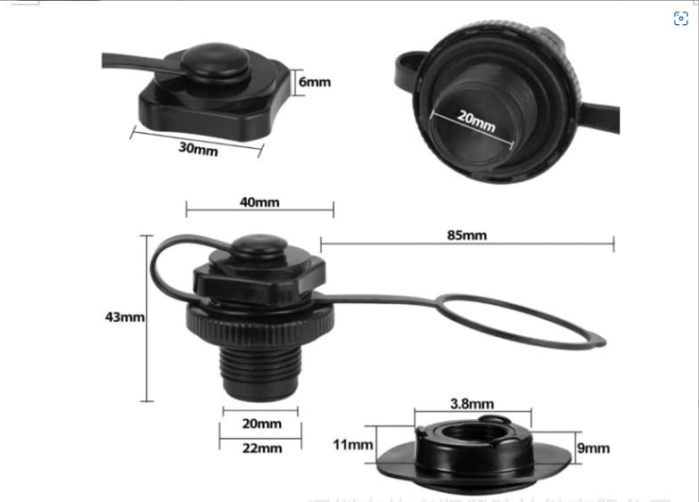 Inflatable Kayak Air Valve Replacement - 2PCS Screw Plugs