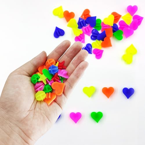 210 Pcs Colorful Bicycle Spoke Beads - Star, Heart & Ball Shapes