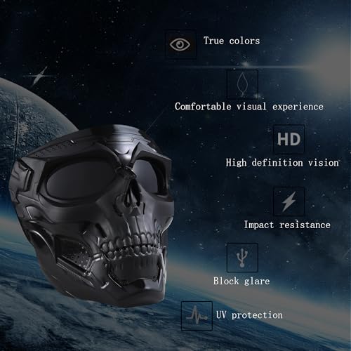 Skull Mask Full Face Tactical Mask - Black