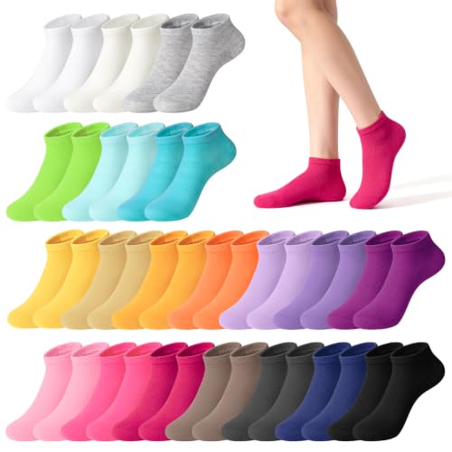 20 Pairs Low Cut Ankle Socks for Women No Show Casual Breathable Soft