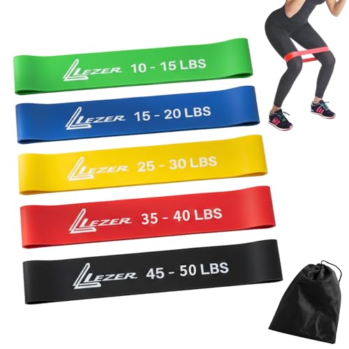 Resistance Loop Bands Set of 5 for Home Workout & Physical Therapy