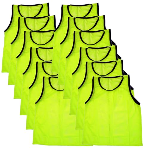 BlueDot Trading Youth 24 Pack Scrimmage Vests Yellow – 17x22 Polyester Training Vests